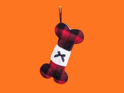 Beyond Your Thoughts Linen Plaid Dog Bone