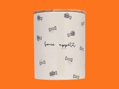 Pearhead Ceramic Bone Appétit Dog Treat Jar